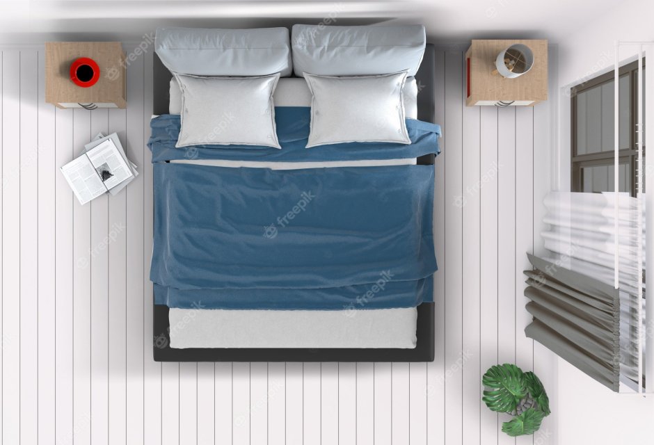 Двуспальная кровать вид сверху