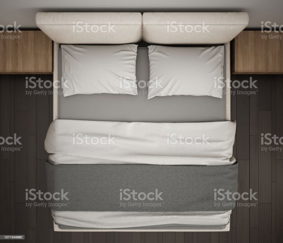 Заправленная кровать вид сверху