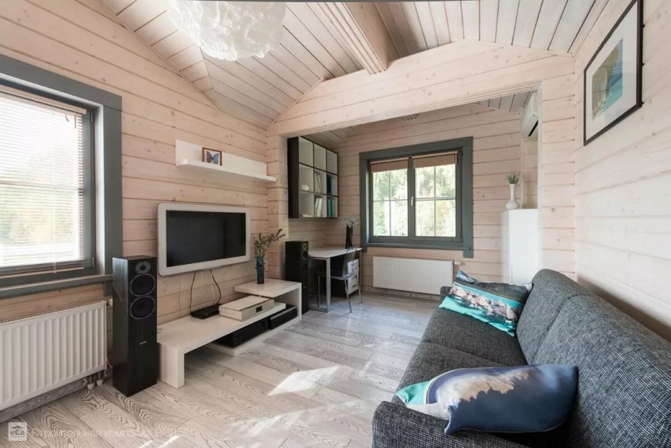 Гостиная из имитации бруса