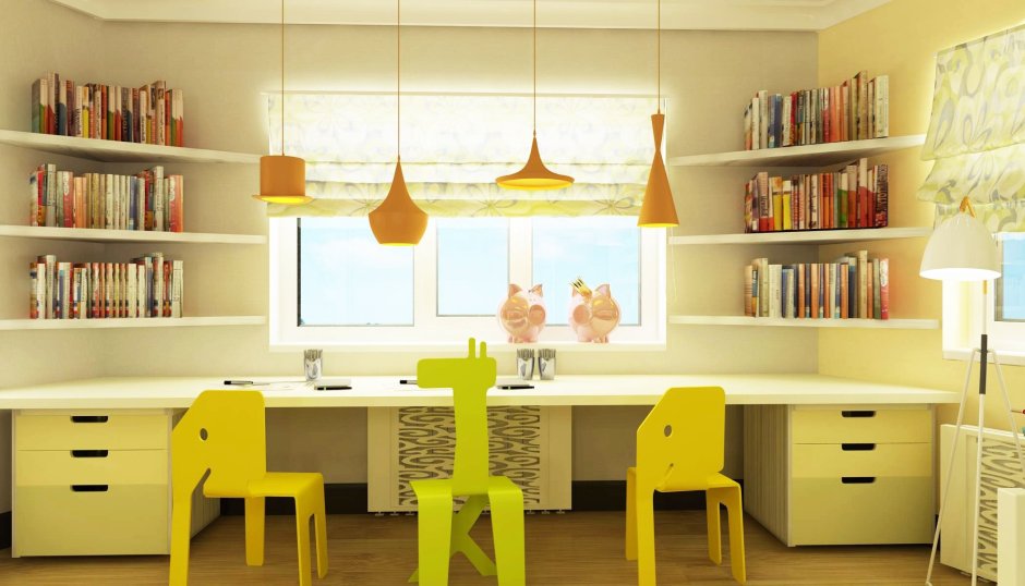 Учебная зона для двоих детей