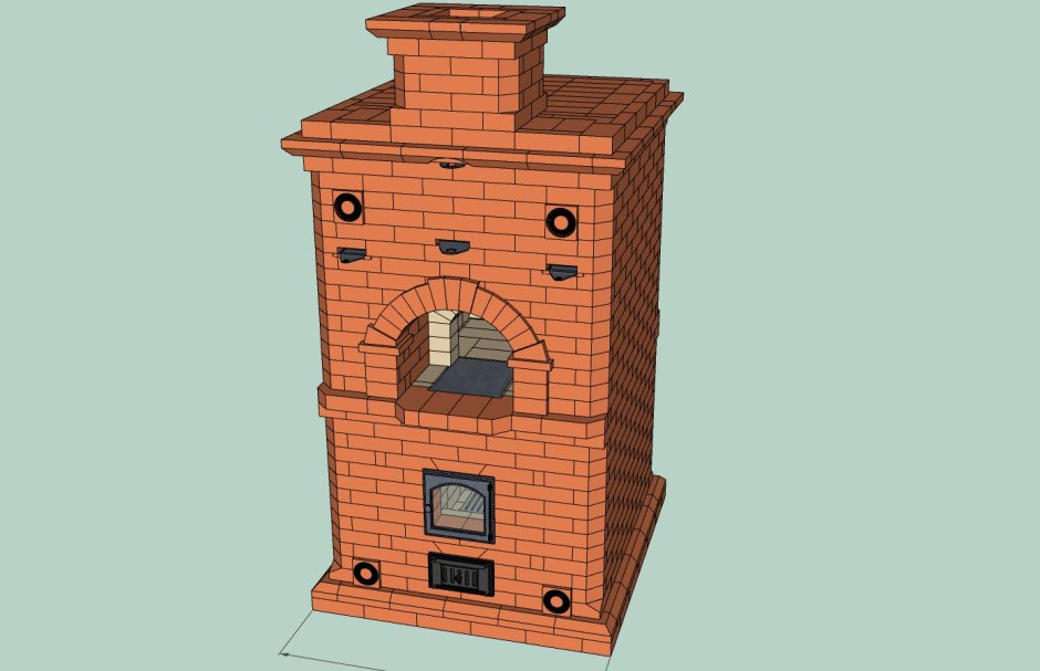 Печь Экономка малая кирпичная