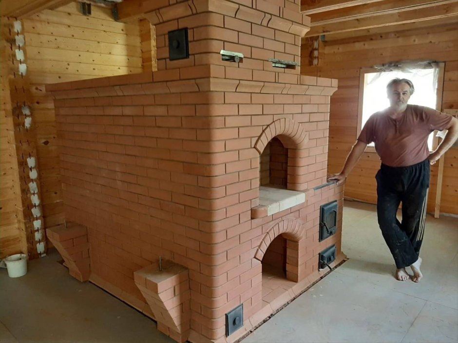 Отопительная кирпичная печь 100кв