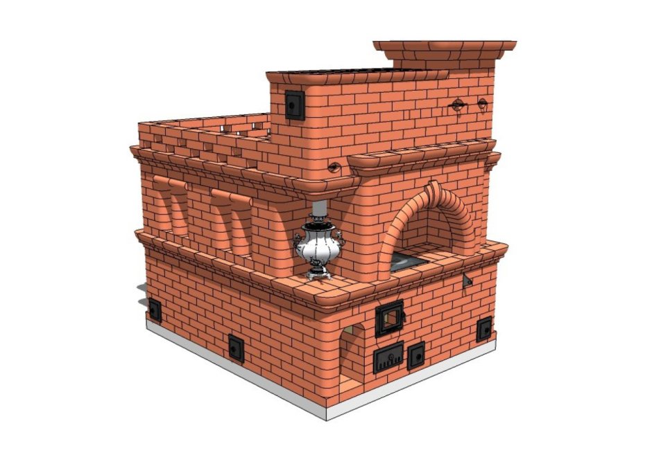 Русская печь Кузнецова с лежанкой и подтопком