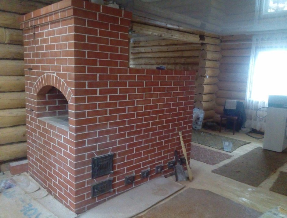 Русская печь с лежанкой и плитой