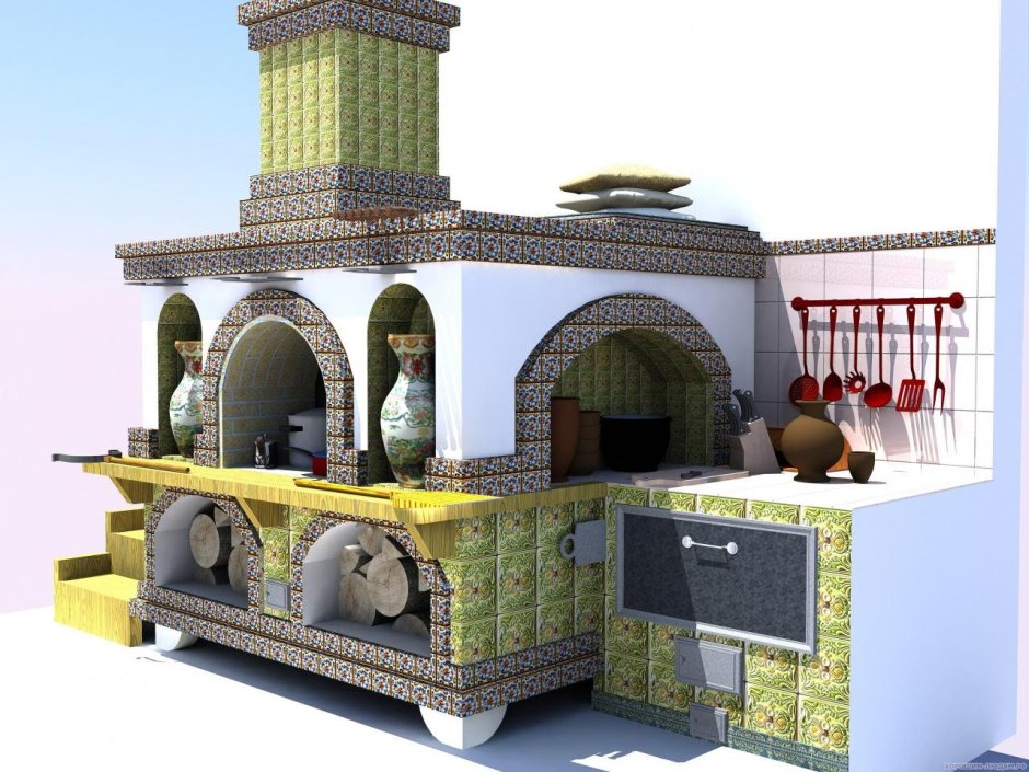 Классическая русская печь с лежанкой