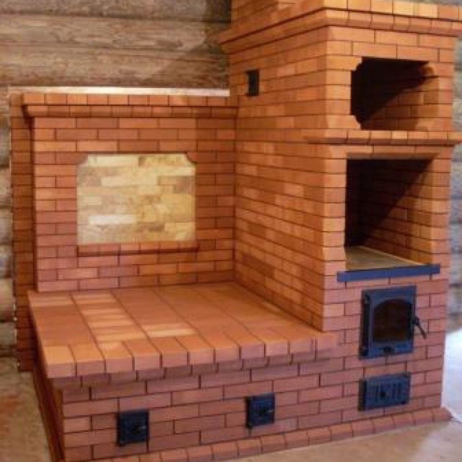 Кирпичная печь шведка с лежанкой