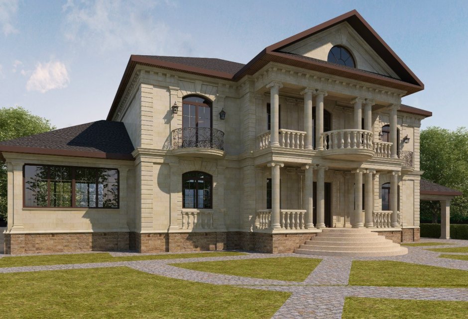 Двухэтажный дом Дагестанский камень