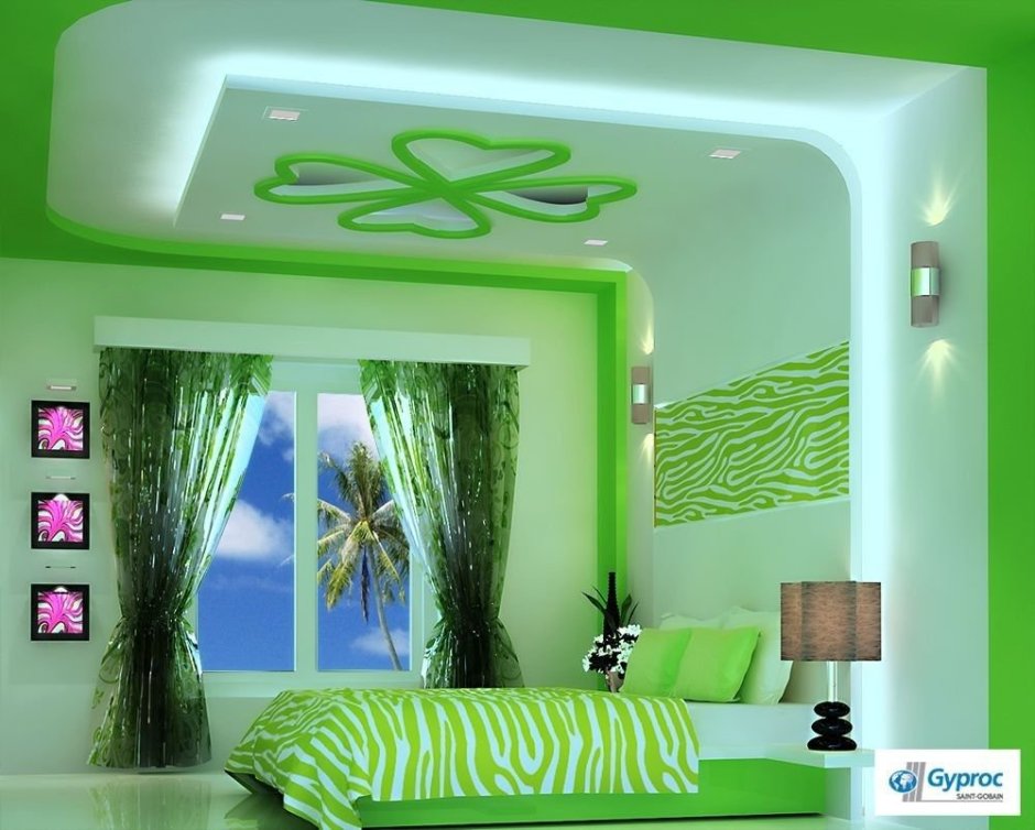 Потолки из гипсокартона для спальни