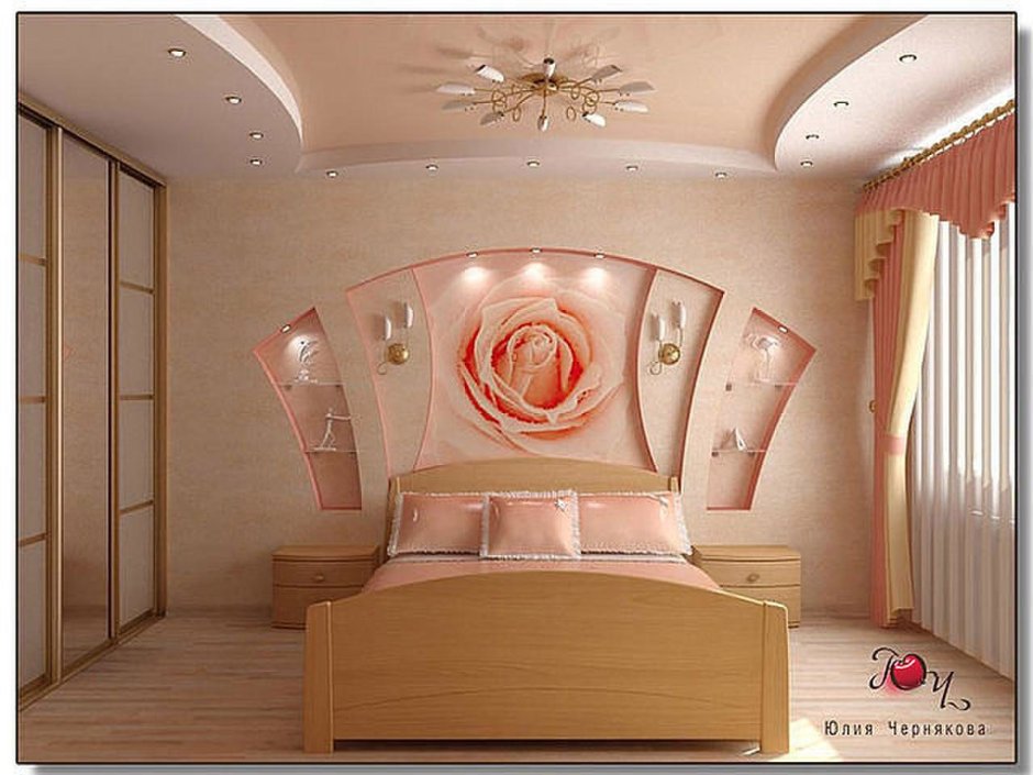 Фигурный потолок для спальни