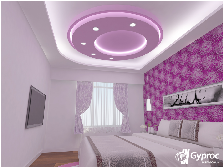 Гипсокартон фигура для спальни