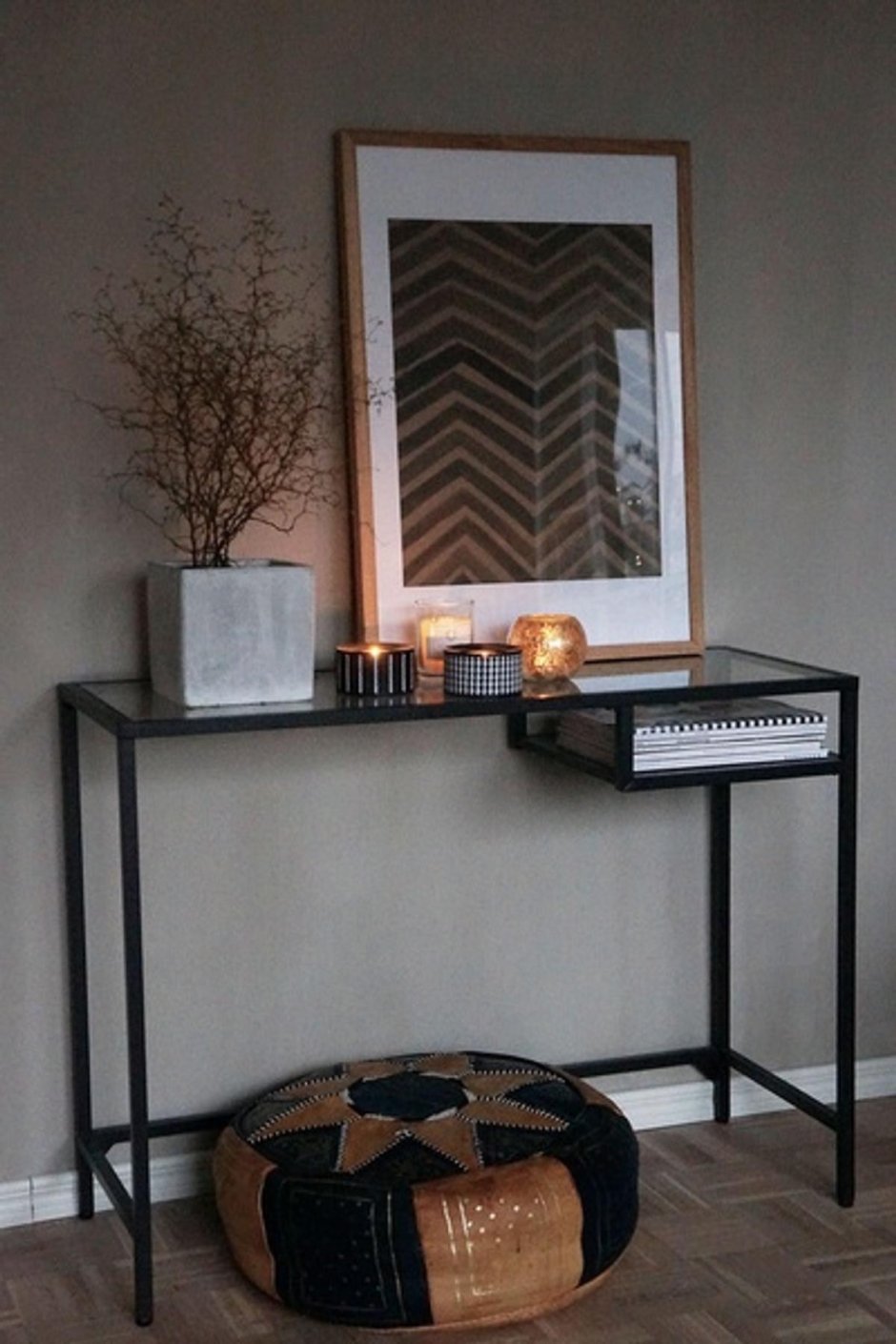 ВИТШЁ комплект столов, 2 шт, черно-коричневый/стекло