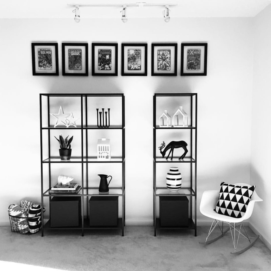 Стеллаж ВИТШЁ икеа в интерьере