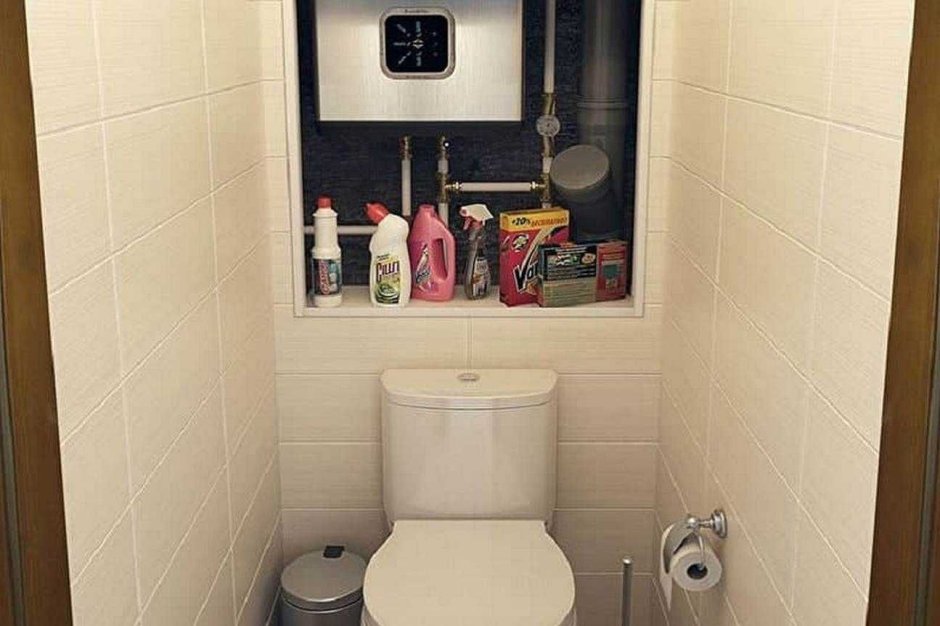 Шкаф под водонагреватель в туалете