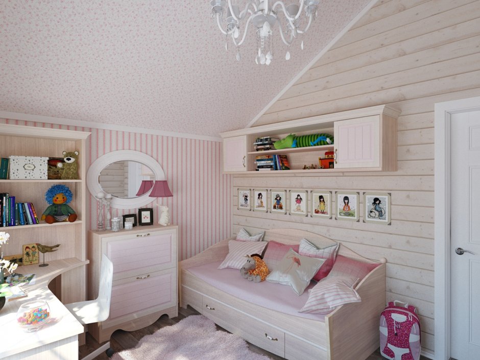Детская комната в доме из бруса