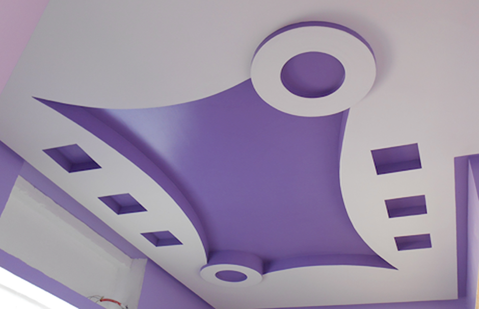 Фигурный потолок из фанеры