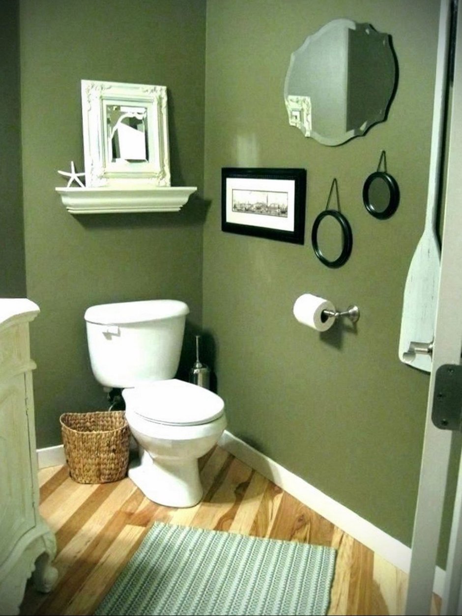 Туалетная комната оливкового цвета