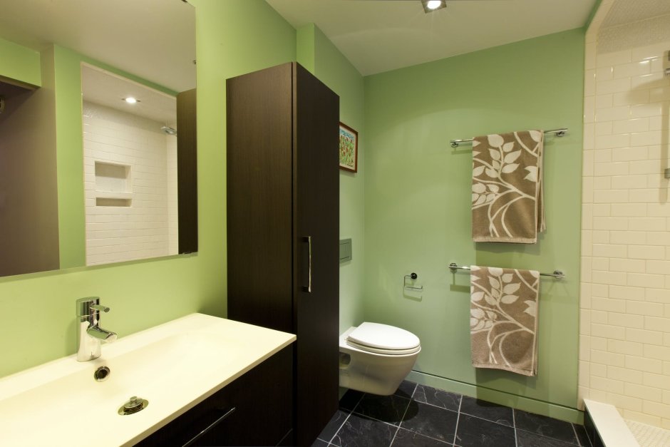 Ванная комната фисташкового цвета