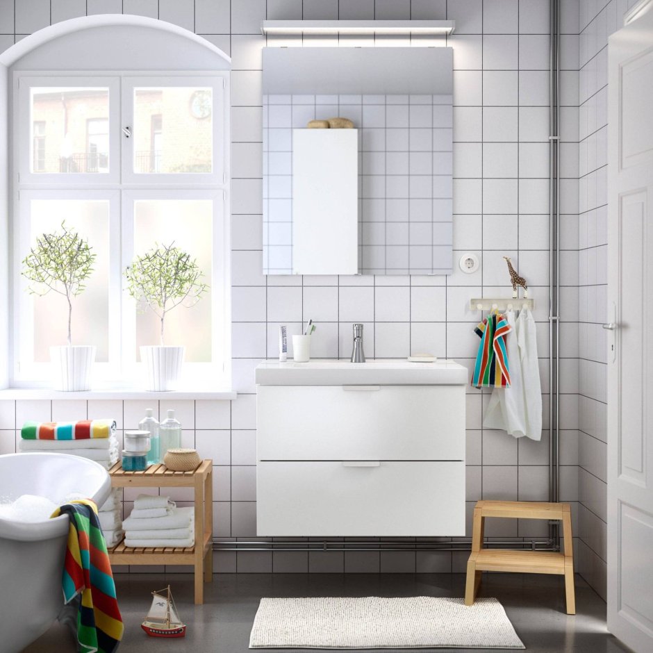 Дизайн интерьера ванная комната в скандинавском стиле
