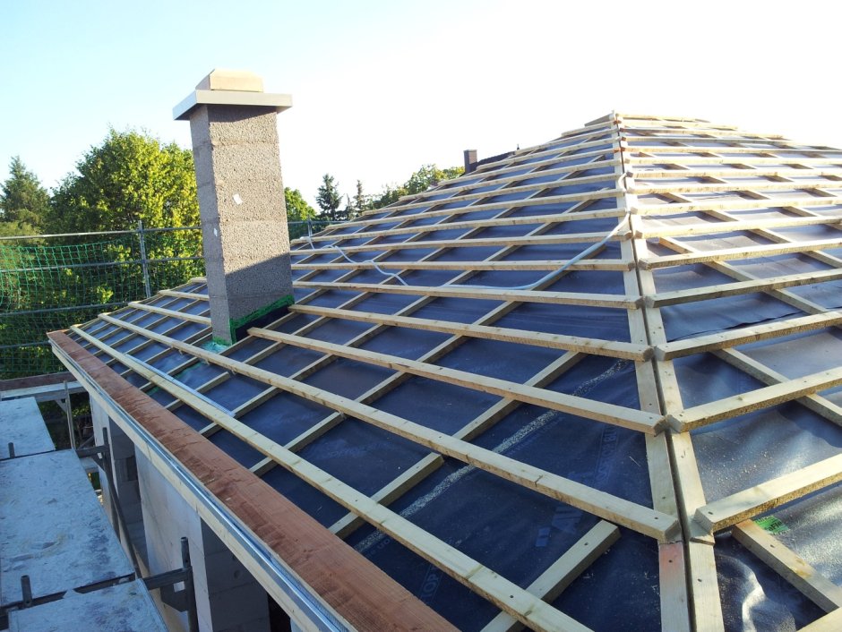 Обрешетка вальмовой крыши