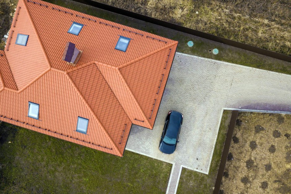 Скатная крыша вид сверху