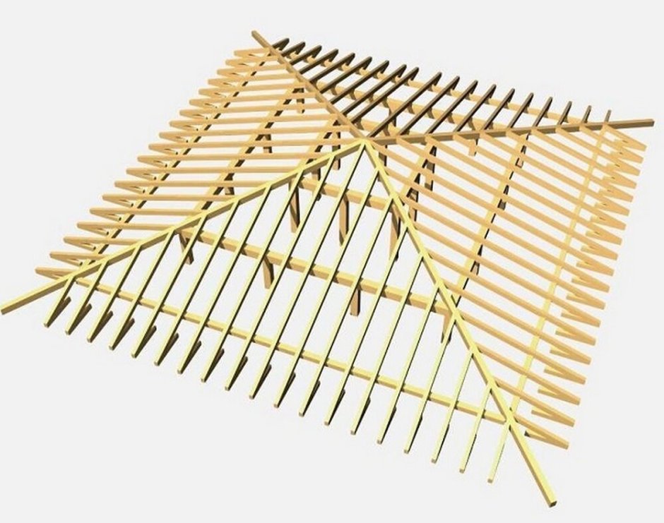 Стропильная система трехскатной крыши