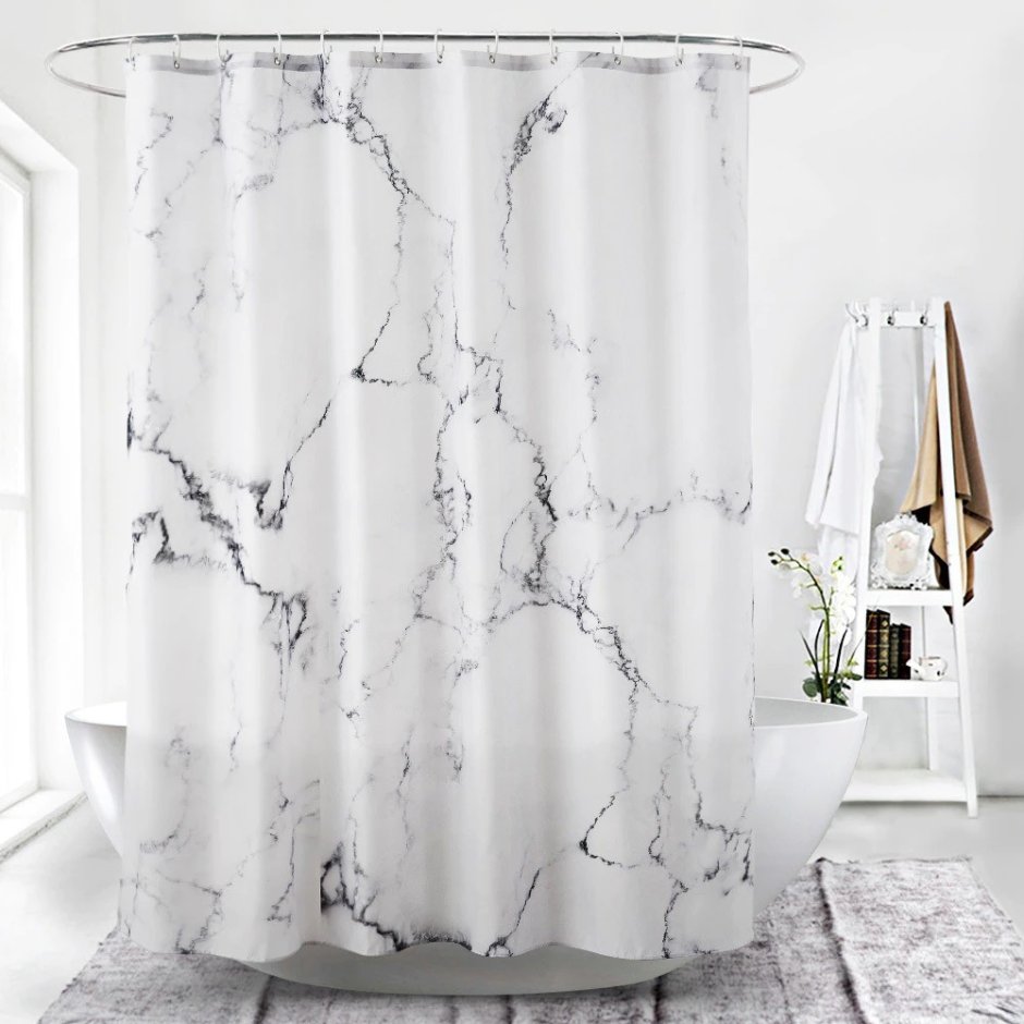 Штора для ванной Carnation Home Fashions Marble 180x200 Grey