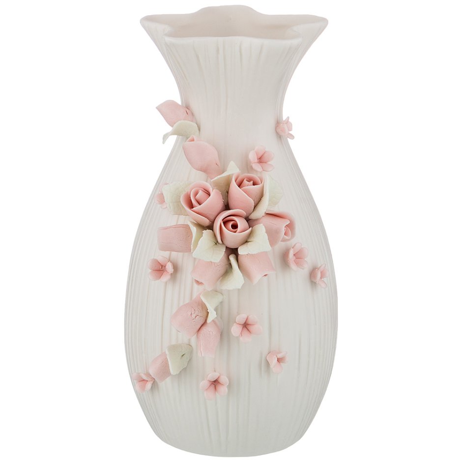 Белая керамическая ваза для цветов