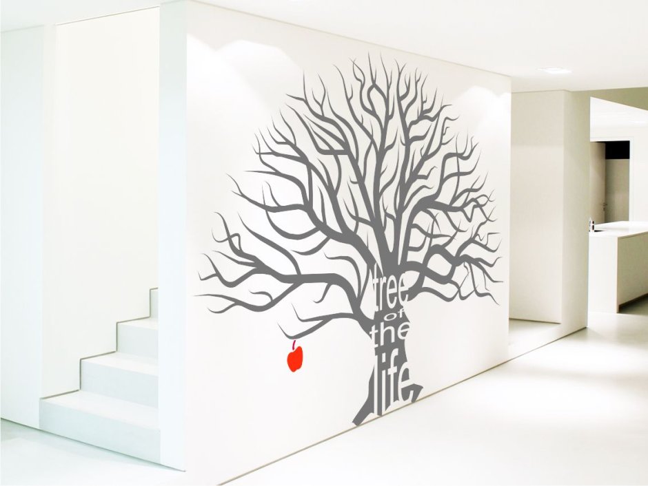 Угловое дерево на стене