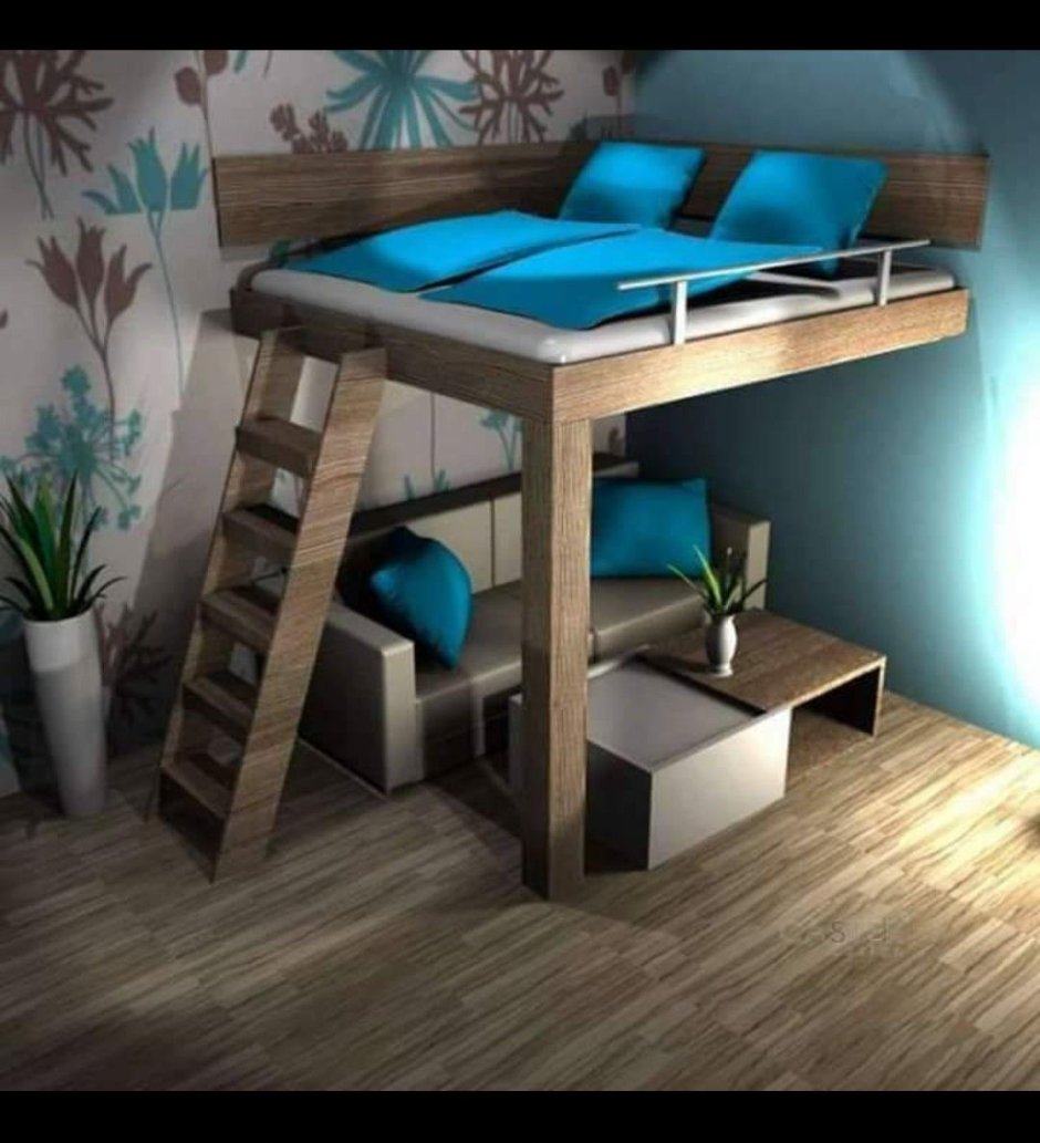 Кровать с компьютерным столом для подростка