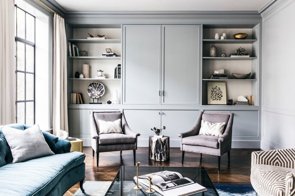 Шкаф современная классика серый