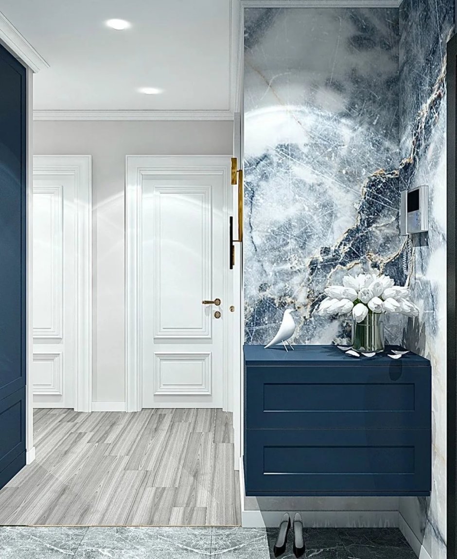 Прихожая бело синяя