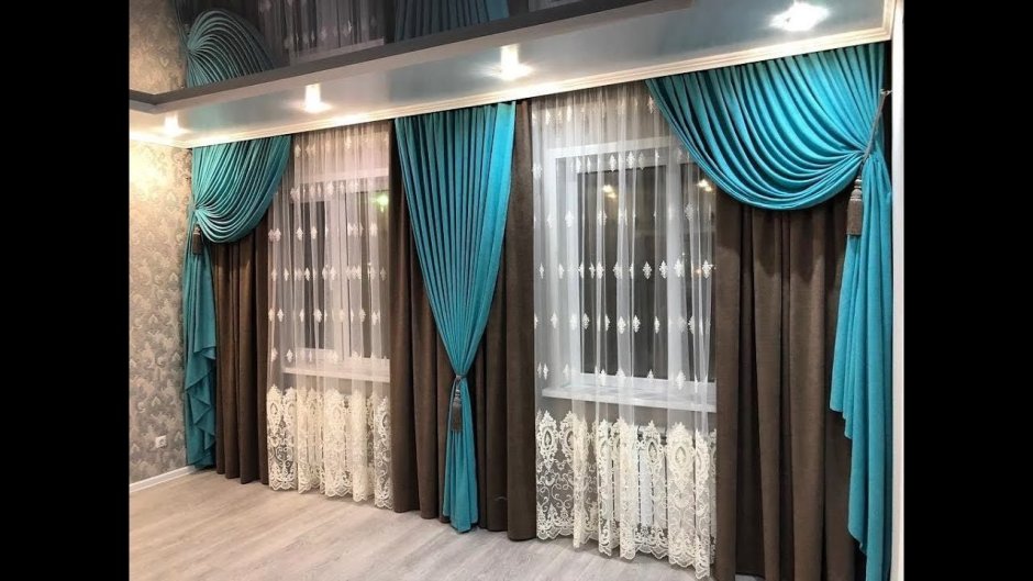 Двухцветные шторы для спальни