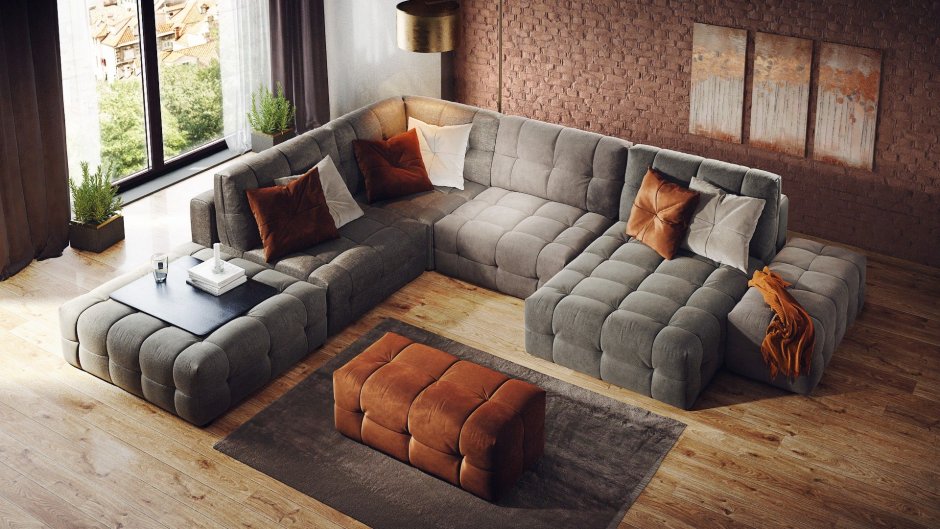 Прямой диван в стиле Модерн