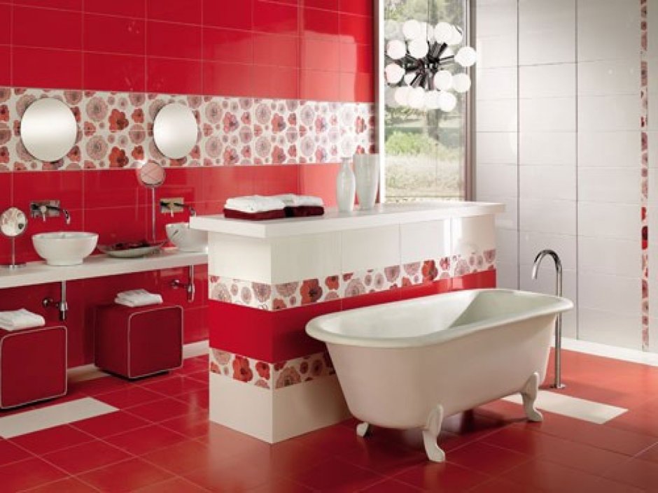 Ванная комната в Красном цвете