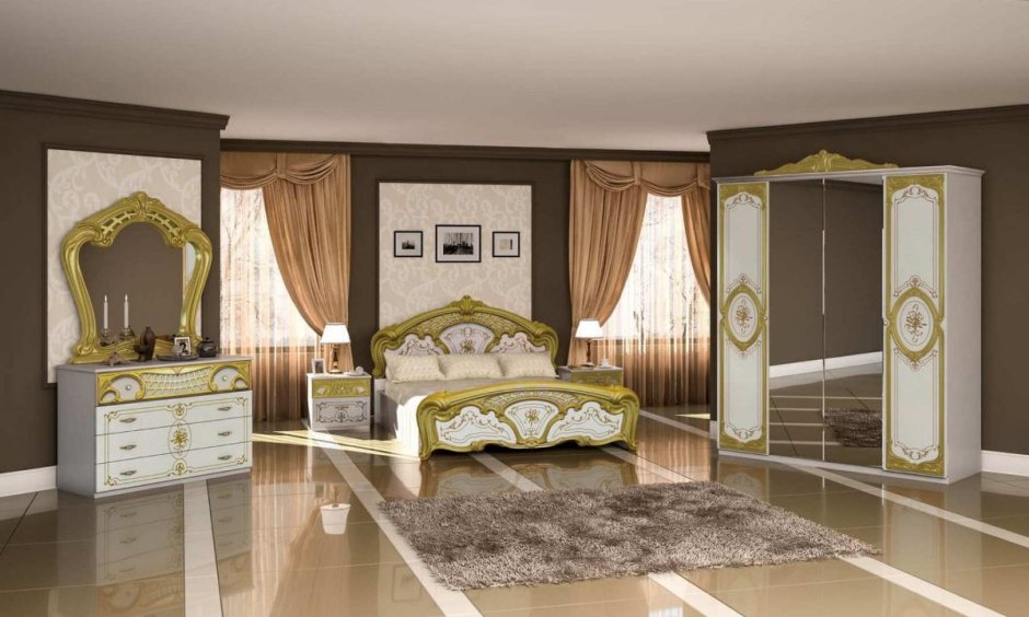 Интердизайн спальня роза беж