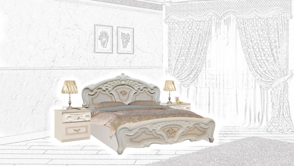 Интердизайн спальня роза беж