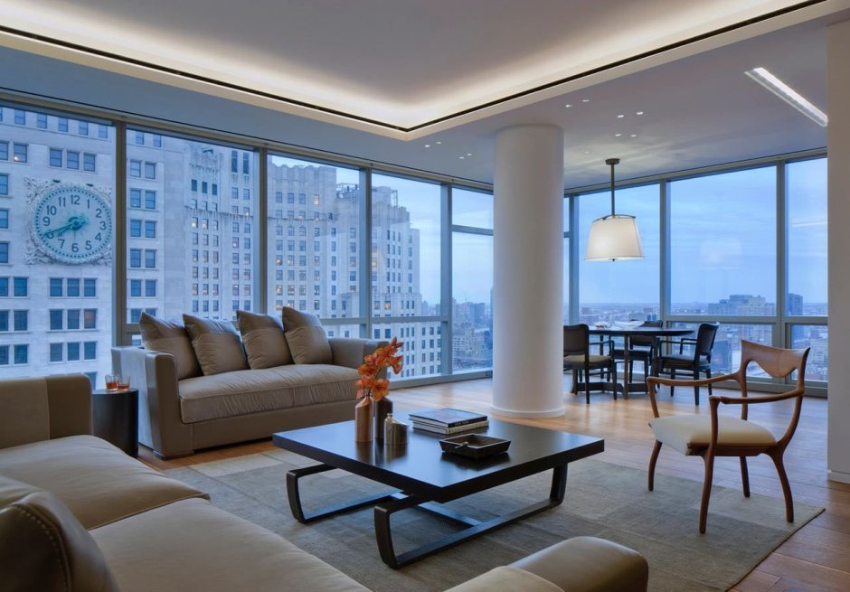 Нью-Йорк Манхэттен квартиры с панорамными окнами