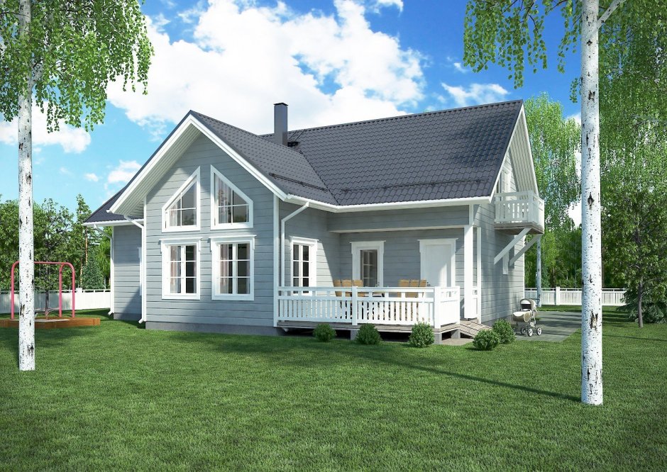 Серый финский дом