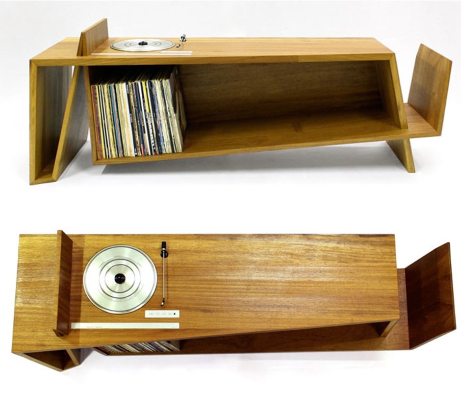 Полки из дерева для виниловых пластинок