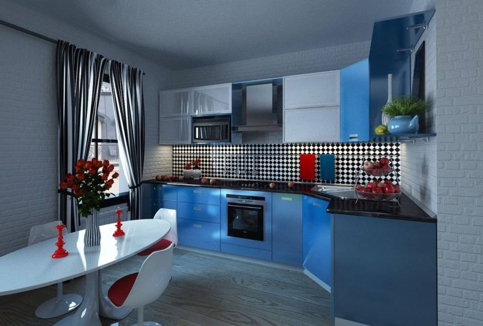 Кухня в синем стиле