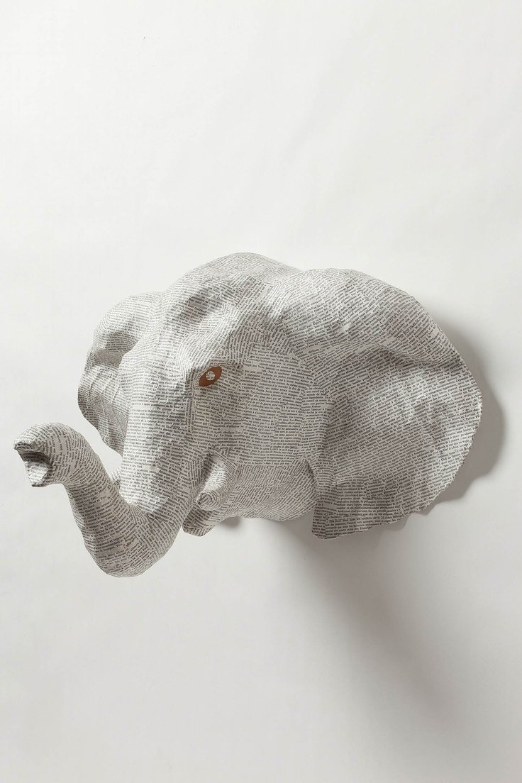 Голова слона папье маше