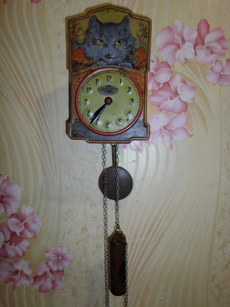 Часы ходики кошка СССР