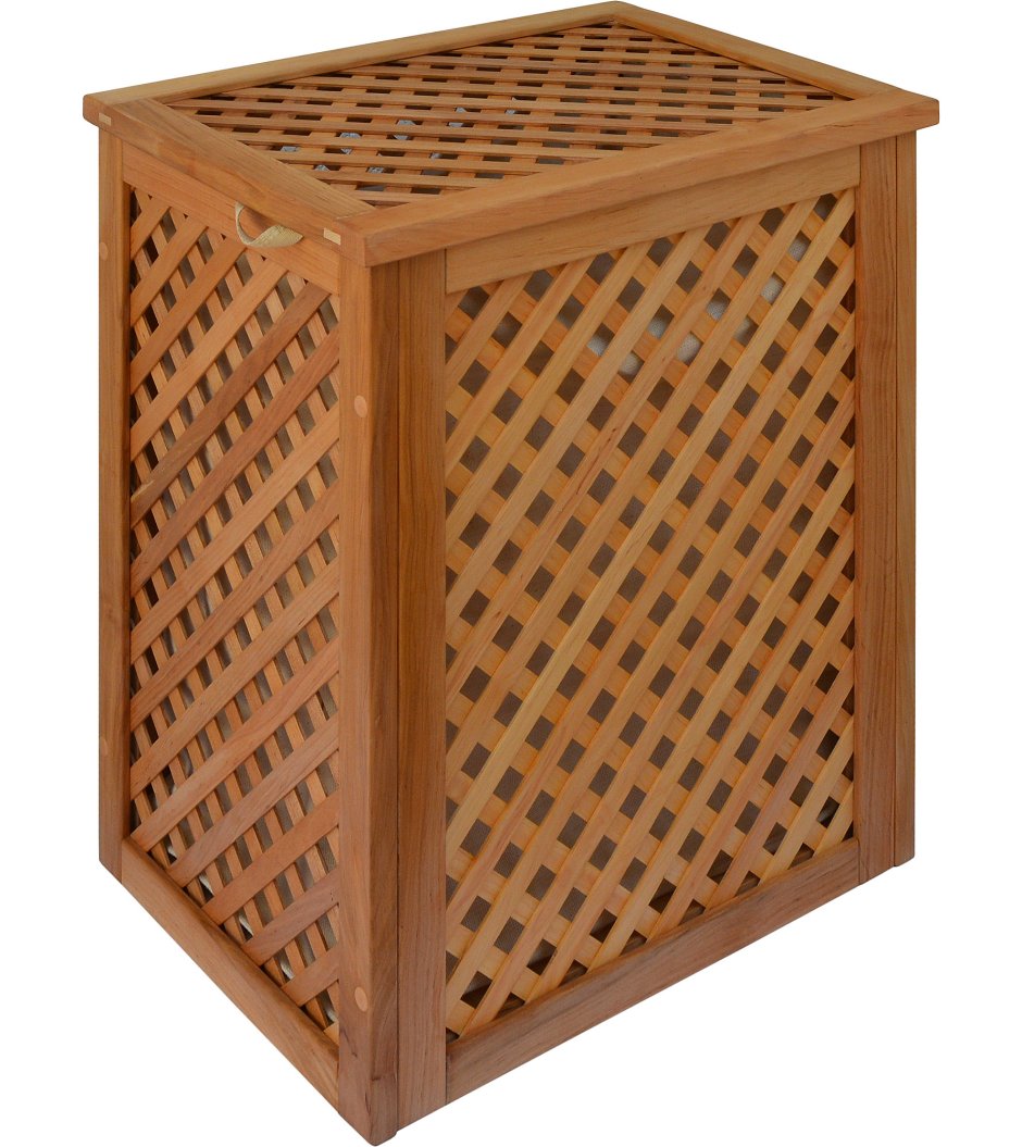 Деревянный ящик с решетчатой стенкой