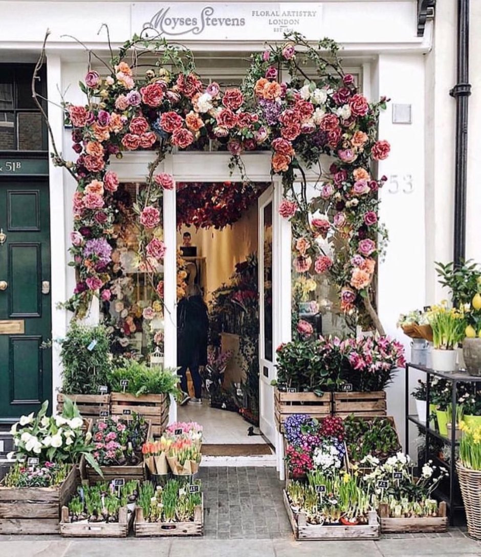 Красивый цветочный магазин необычный