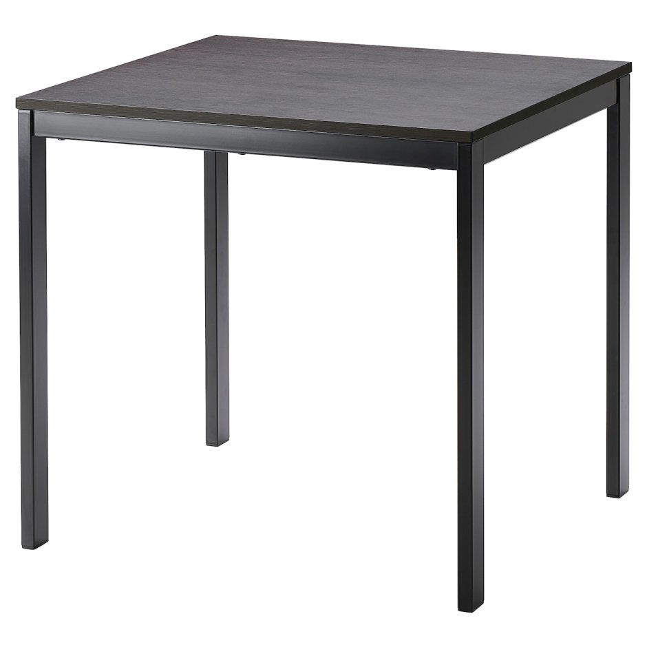 ВАНГСТА раздвижной стол, черный/темно-коричневый 80/120x70 см