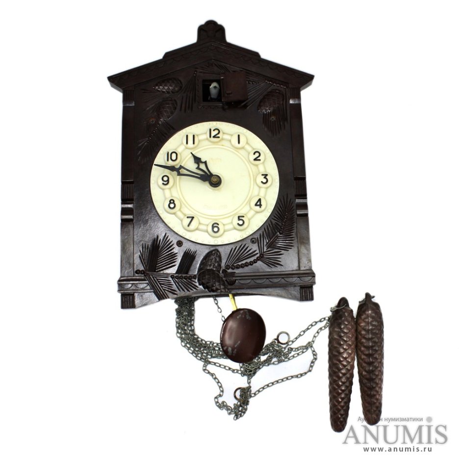 Часы ходики с кукушкой с гирями и маятником механические Маяк