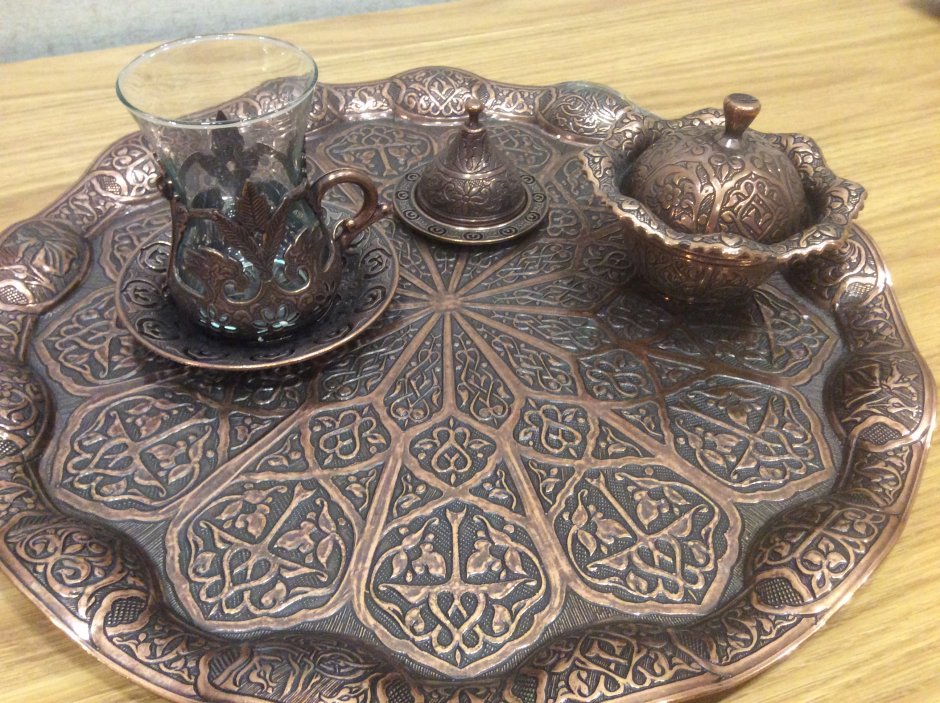 Посуда армуды, узбекская, медная
