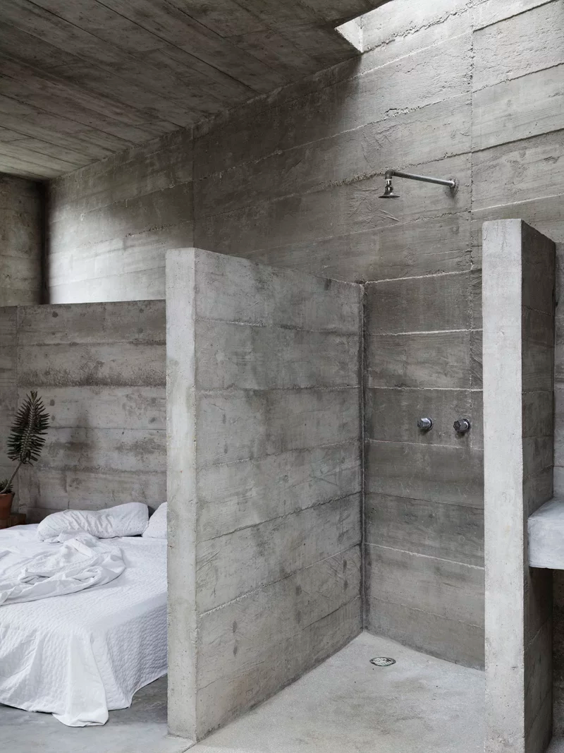 Ванная в лофт стиле стены бетон