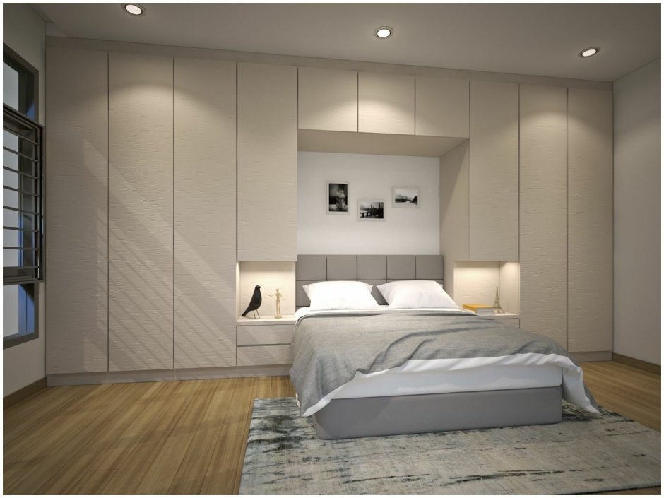Подвесные шкафы для спальни в современном стиле