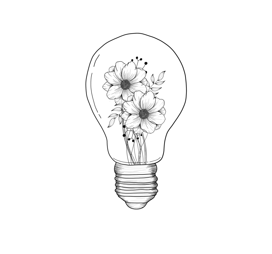 Цветок из лампочки рисунок Графика